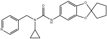 Urea, N-cyclopropyl-N-(4-pyridinylmethyl)-N'-spiro[1,3-benzodioxole-2,1'-cyclopentan]-5-yl- Structural
