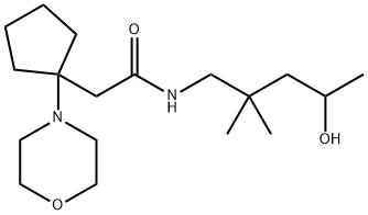 Cyclopentaneacetamide, N-(4-hydroxy-2,2-dimethylpentyl)-1-(4-morpholinyl)- Structural