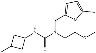 Urea, N-(2-methoxyethyl)-N'-(3-methylcyclobutyl)-N-[(5-methyl-2-furanyl)methyl]- Structural