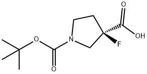 (R)-1-(tert-butoxycarbonyl)-3-fluoropyrrolidine-3-carboxylic acid Structural