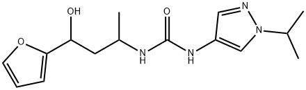 Urea, N-[3-(2-furanyl)-3-hydroxy-1-methylpropyl]-N'-[1-(1-methylethyl)-1H-pyrazol-4-yl]- Structural