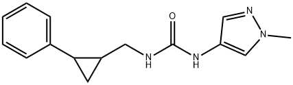 Urea, N-(1-methyl-1H-pyrazol-4-yl)-N'-[(2-phenylcyclopropyl)methyl]- Structural