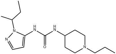 Urea, N-[1-(1-methylpropyl)-1H-pyrazol-5-yl]-N'-(1-propyl-4-piperidinyl)- Structural