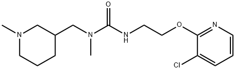 Urea, N'-[2-[(3-chloro-2-pyridinyl)oxy]ethyl]-N-methyl-N-[(1-methyl-3-piperidinyl)methyl]- Structural