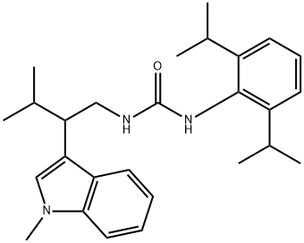 Urea, N-[2,6-bis(1-methylethyl)phenyl]-N'-[3-methyl-2-(1-methyl-1H-indol-3-yl)butyl]- Structural