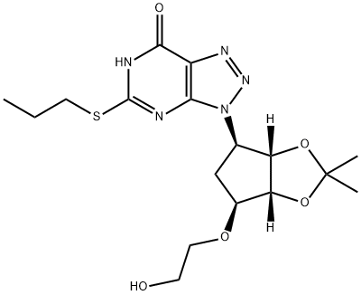 3-((3aS,4R,6S,6aR)-6-(2-hydroxyethoxy)-2,2-dimethyltetrahydro- 4H-cyclopenta[d][1,3]dioxol-4-yl)-5-(propylthio)-3H-[1,2,3] triazolo[4,5-d]pyrimidin-7-ol Structural