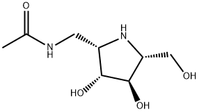 Acetamide, N-[[(2S,3R,4R,5R)-3,4-dihydroxy-5-(hydroxymethyl)-2-pyrrolidinyl]methyl]- Structural