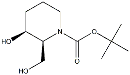 tert-butyl (2S,3S)-3-hydroxy-2-(hydroxymethyl)piperidine-1-carboxylate Structural