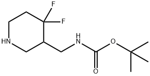 tert-butyl ((4,4-difluoropiperidin-3-yl)methyl)carbamate Structural