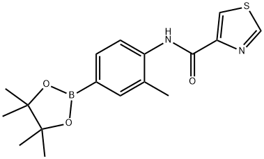 Thiazole-4-carboxylic acid [2-methyl-4-(4,4,5,5-tetramethyl-[1,3,2]dioxaborolan-2-yl)-phenyl]-amide Structural