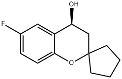 Spiro[2H-1-benzopyran-2,1'-cyclopentan]-4-ol, 6-fluoro-3,4-dihydro-, (4S)- Structural