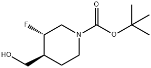 tert-butyl (3S,4S)-3-fluoro-4-(hydroxymethyl)piperidine-1-carboxylate Structural