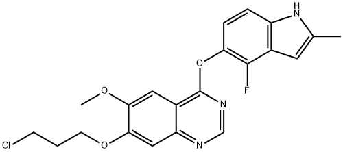Quinazoline, 7-(3-chloropropoxy)-4-[(4-fluoro-2-methyl-1H-indol-5-yl)oxy]-6-methoxy- Structural