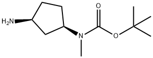 tert-butyl N-[cis-3-aminocyclopentyl]-N-methylcarbamate Structural