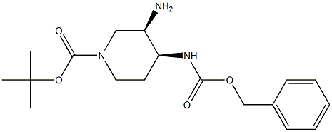 tert-butyl (3R,4S)-3-amino-4-(((benzyloxy)carbonyl)amino)piperidine-1-carboxylate Structural