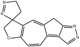 Spiro[8H-furo[3',2':5,6]azuleno[2,1-c]pyrazole-8,3'-[3H]pyrazole], 4',5',7,10-tetrahydro- Structural