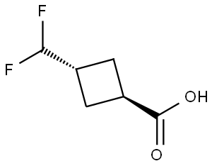 trans-3-(difluoromethyl)cyclobutane-1-carboxylic acid Structural