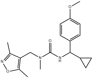 Urea, N'-[cyclopropyl(4-methoxyphenyl)methyl]-N-[(3,5-dimethyl-4-isoxazolyl)methyl]-N-methyl- Structural