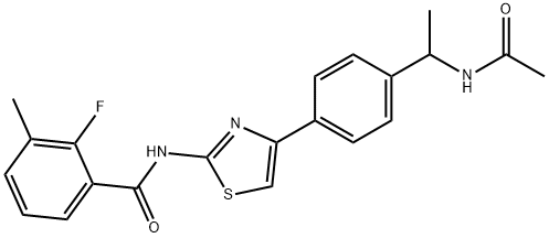 Benzamide, N-[4-[4-[1-(acetylamino)ethyl]phenyl]-2-thiazolyl]-2-fluoro-3-methyl- Structural