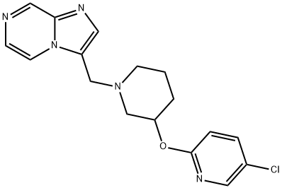 Imidazo[1,2-a]pyrazine, 3-[[3-[(5-chloro-2-pyridinyl)oxy]-1-piperidinyl]methyl]- Structural