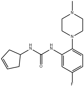 Urea, N-3-cyclopenten-1-yl-N'-[5-fluoro-2-(4-methyl-1-piperazinyl)phenyl]- Structural