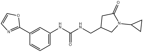 Urea, N-[(1-cyclopropyl-5-oxo-3-pyrrolidinyl)methyl]-N'-[3-(2-oxazolyl)phenyl]- Structural