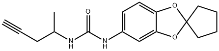 Urea, N-(1-methyl-3-butyn-1-yl)-N'-spiro[1,3-benzodioxole-2,1'-cyclopentan]-5-yl- Structural