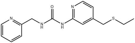 Urea, N-[4-[(ethylthio)methyl]-2-pyridinyl]-N'-(2-pyridinylmethyl)- Structural