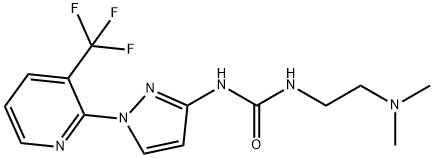 Urea, N-[2-(dimethylamino)ethyl]-N'-[1-[3-(trifluoromethyl)-2-pyridinyl]-1H-pyrazol-3-yl]- Structural
