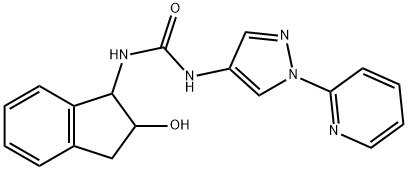 Urea, N-(2,3-dihydro-2-hydroxy-1H-inden-1-yl)-N'-[1-(2-pyridinyl)-1H-pyrazol-4-yl]- Structural