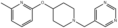 Pyrimidine, 5-[[4-[(6-methyl-2-pyridinyl)oxy]-1-piperidinyl]methyl]- Structural
