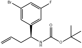 S [1-(3-Bromo-5-fluorophenyl)-but-3-enyl]-carbamic acid tert-butyl ester Structural