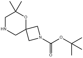 tert-butyl 6,6-dimethyl-5-oxa-2,8-diazaspiro[3.5]nonane-2-carboxylate Structural