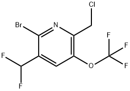 Pyridine, 2-bromo-6-(chloromethyl)-3-(difluoromethyl)-5-(trifluoromethoxy)- Structural