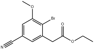 Ethyl 2-bromo-5-cyano-3-methoxyphenylacetate Structural