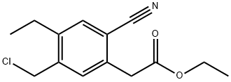 Benzeneacetic acid, 5-(chloromethyl)-2-cyano-4-ethyl-, ethyl ester Structural