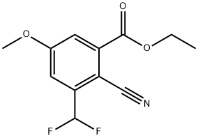 Benzoic acid, 2-cyano-3-(difluoromethyl)-5-methoxy-, ethyl ester Structural