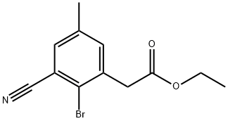 Ethyl 2-bromo-3-cyano-5-methylphenylacetate Structural