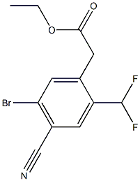 Ethyl 5-bromo-4-cyano-2-(difluoromethyl)phenylacetate Structural