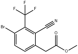 Methyl 4-bromo-2-cyano-3-(trifluoromethyl)phenylacetate Structural