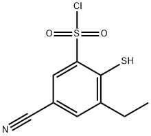 Benzenesulfonyl chloride, 5-cyano-3-ethyl-2-mercapto- Structural