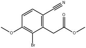 Methyl 2-bromo-6-cyano-3-methoxyphenylacetate Structural