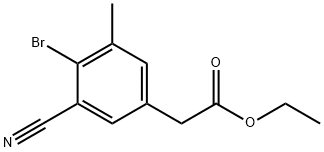 Ethyl 4-bromo-3-cyano-5-methylphenylacetate Structural
