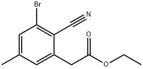 Ethyl 3-bromo-2-cyano-5-methylphenylacetate Structural
