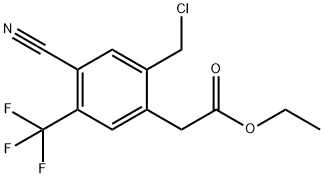 Benzeneacetic acid, 2-(chloromethyl)-4-cyano-5-(trifluoromethyl)-, ethyl ester Structural