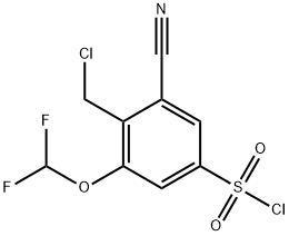 Benzenesulfonyl chloride, 4-(chloromethyl)-3-cyano-5-(difluoromethoxy)- Structural