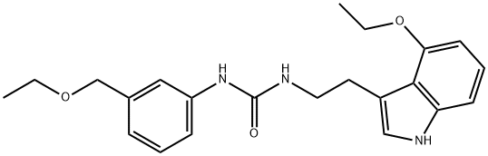 Urea, N-[2-(4-ethoxy-1H-indol-3-yl)ethyl]-N'-[3-(ethoxymethyl)phenyl]- Structural