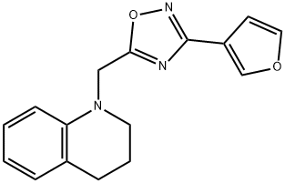 Quinoline, 1-[[3-(3-furanyl)-1,2,4-oxadiazol-5-yl]methyl]-1,2,3,4-tetrahydro- Structural