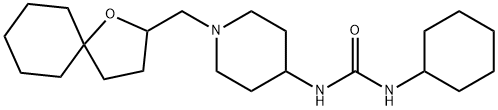 Urea, N-cyclohexyl-N'-[1-(1-oxaspiro[4.5]dec-2-ylmethyl)-4-piperidinyl]- Structural
