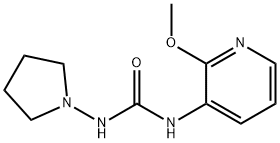 Urea, N-(2-methoxy-3-pyridinyl)-N'-1-pyrrolidinyl- Structural
